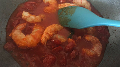 Orecchiette Cappelli mit Garnelen, Kirschtomaten und Pesto