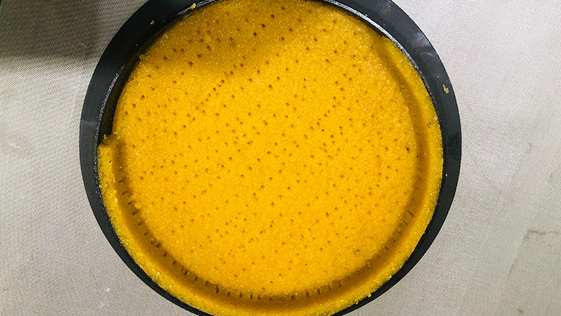 Preparare la frolla di ceci e mais