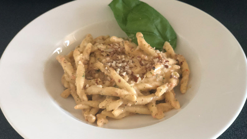 Strozzapreti tradizionale "LaGranum" con pesto alla siciliana