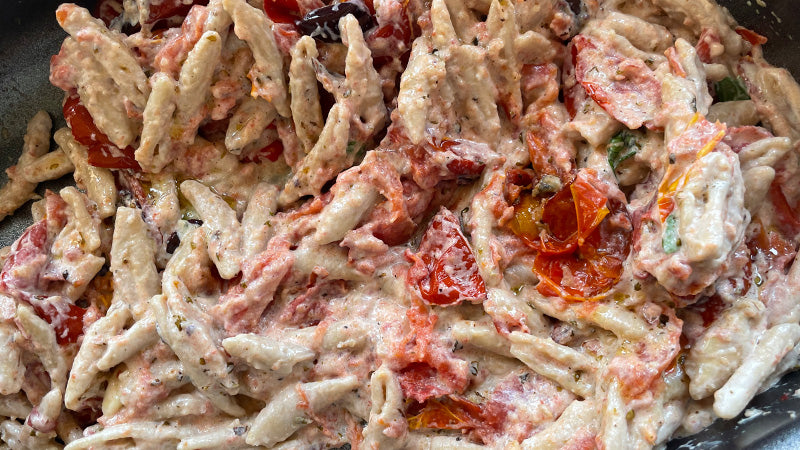 Raschiatelli integrali Senatore Cappelli con ricotta e pomodori al forno