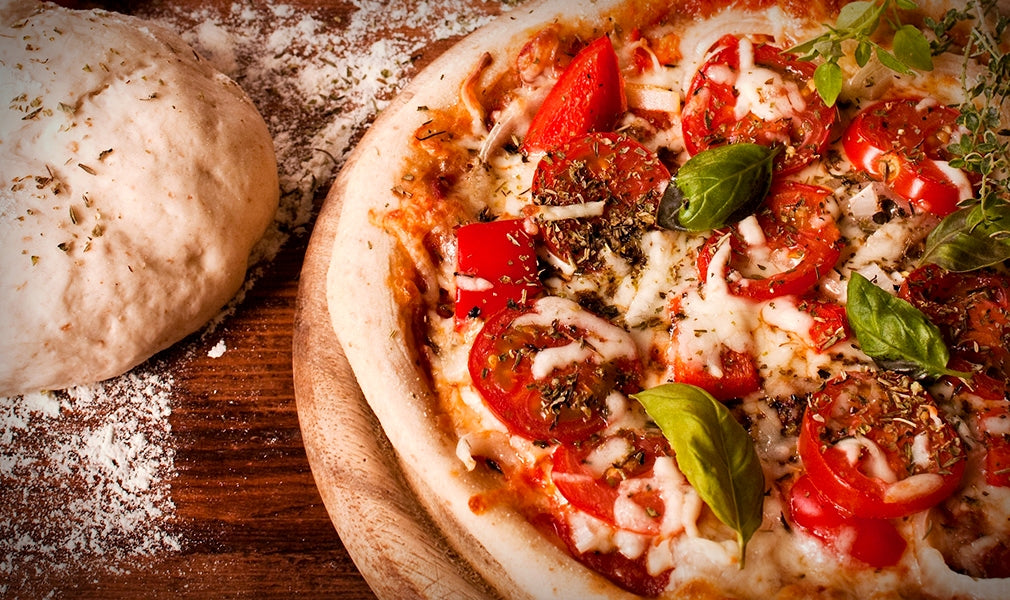Pizza made with stone-ground flour