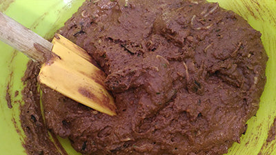 Fertiger Teig für vegane Schokoladenmuffins