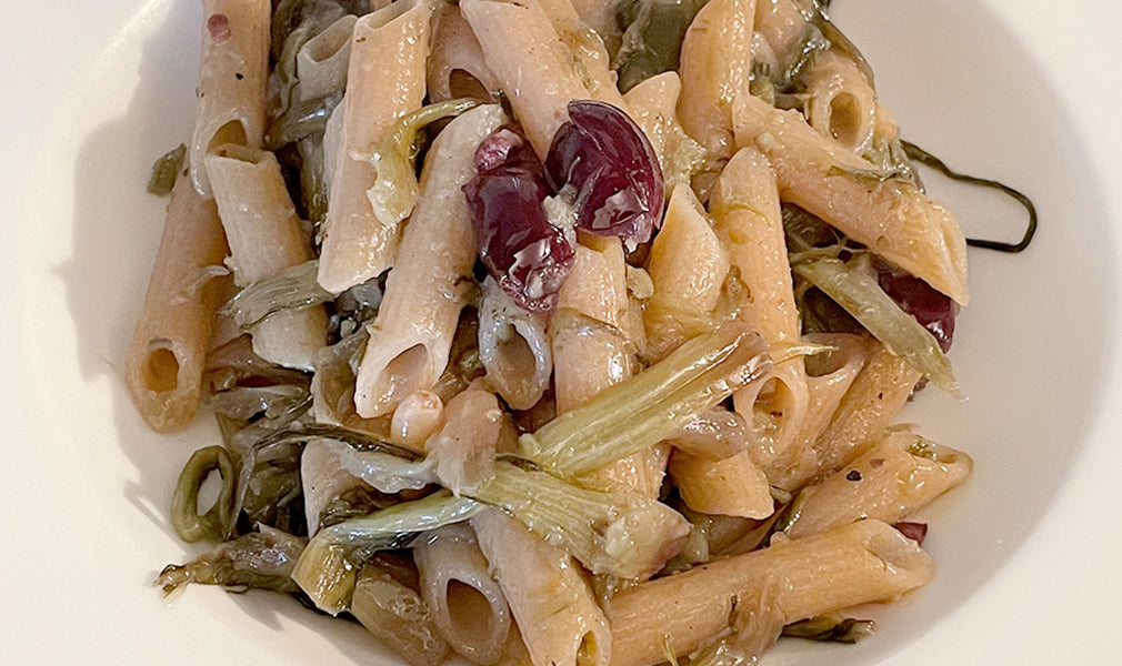 Senatore Cappelli whole wheat penne with puntarelle