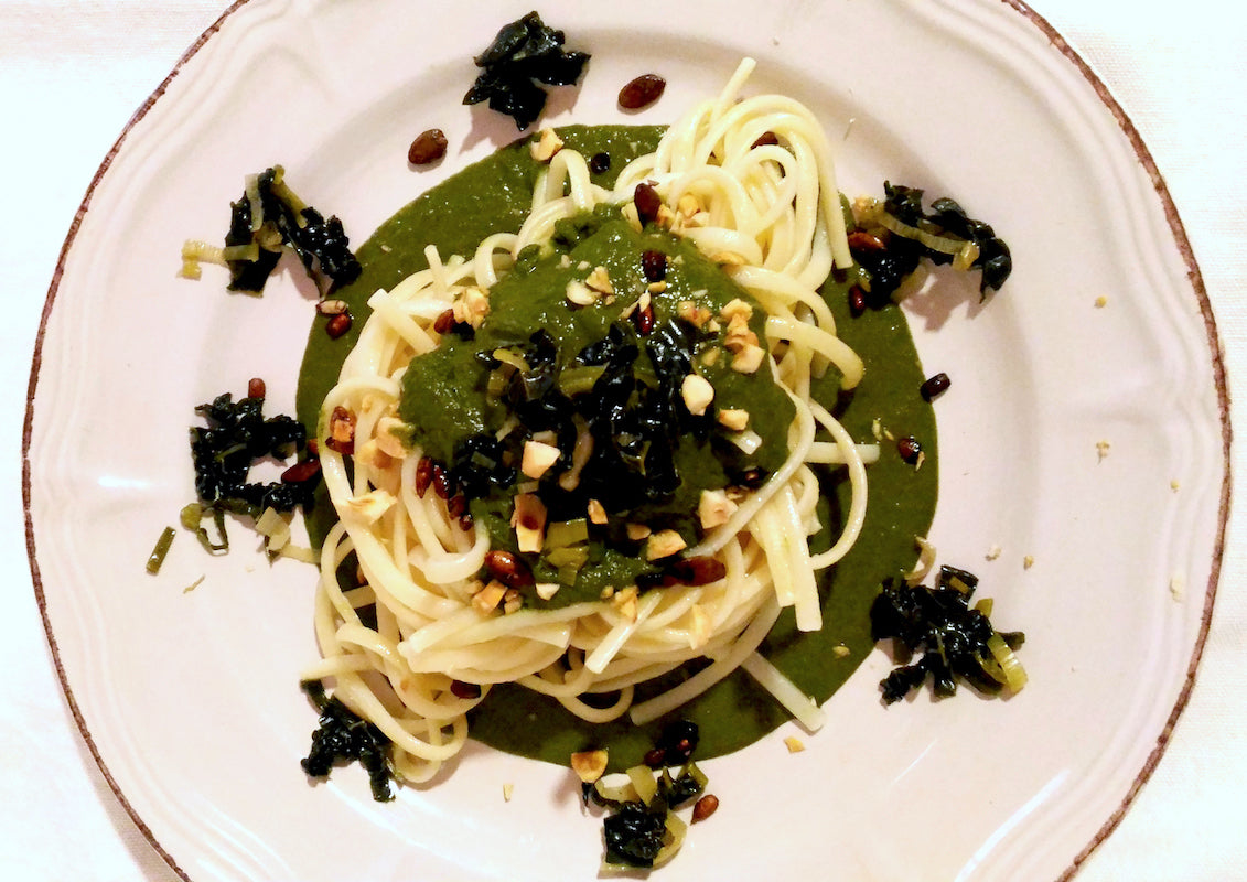 Pesto di Cavolo nero e Nocciole - impiattamento
