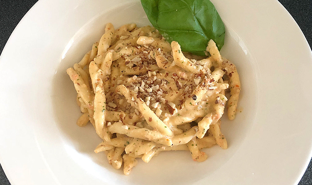Strozzapreti with Sicilian pesto